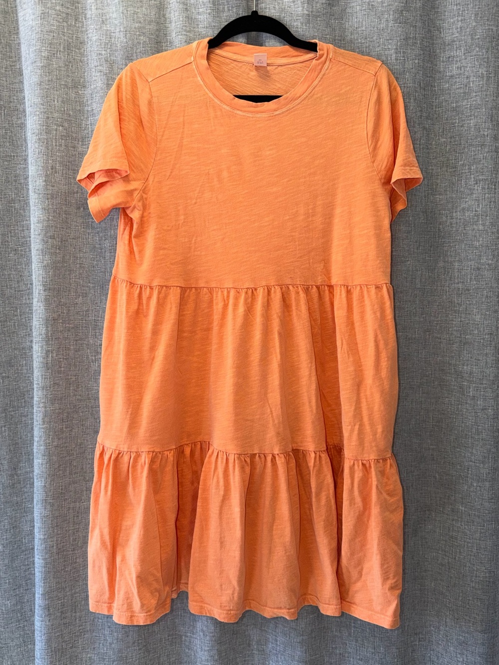 Old Navy Orange Tiered Short-Sleeve Knit Dress Medium NWOT